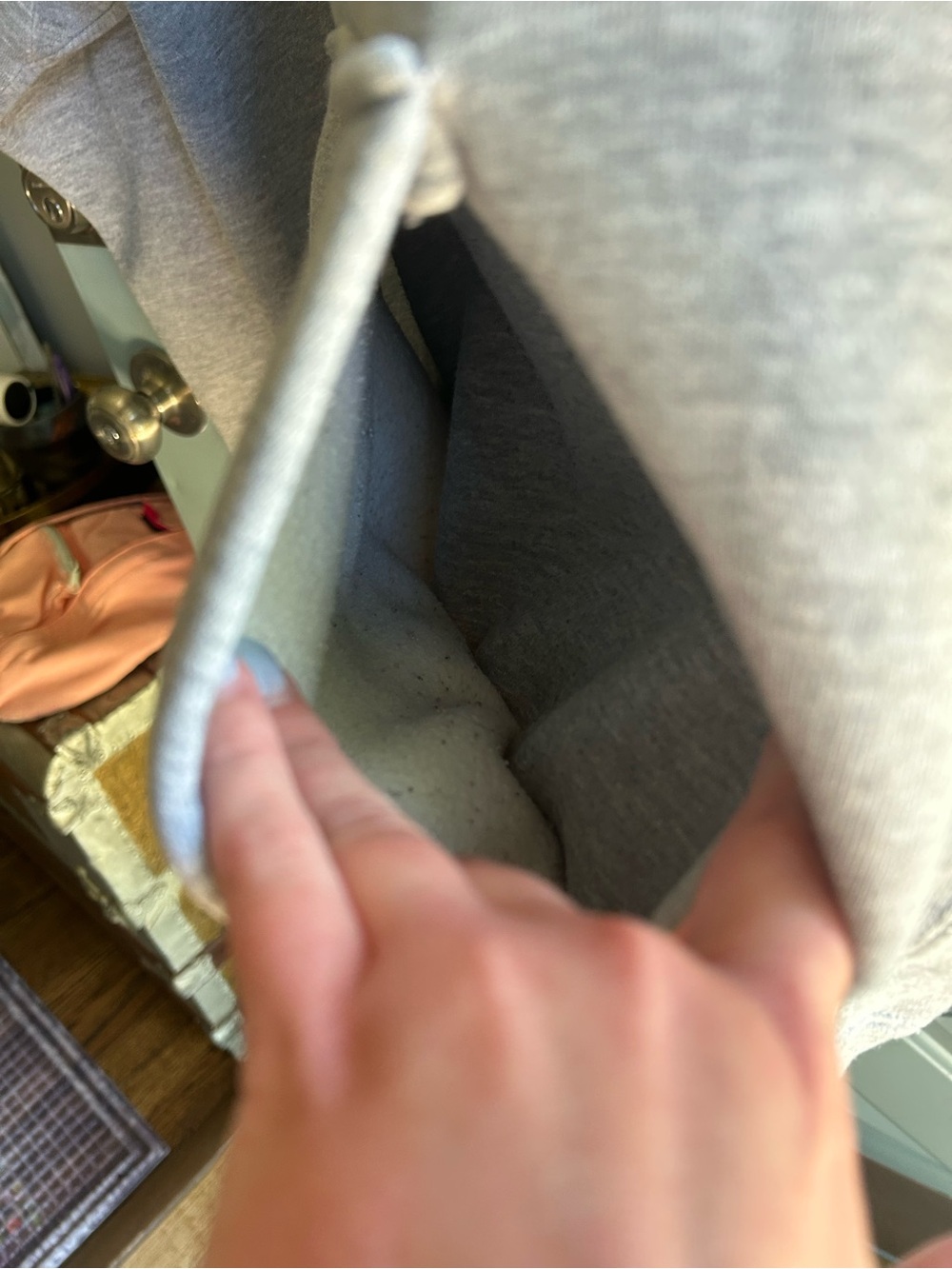 Vintage Y2K 90s Starter Hoodie Pullover Sweatshirt 1/4 Button Light Grey Men’s M - Picture 8 of 11
